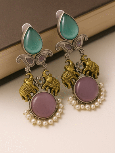 Royal Elephant Charm Earrings