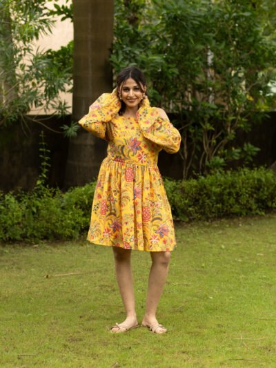 Marigold off shoulder dress