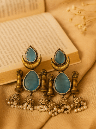 Ocean Crescent Jhumkas