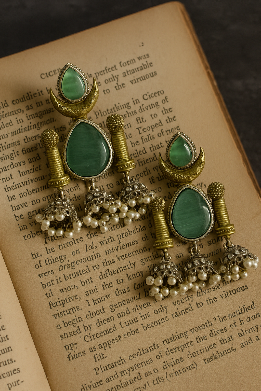 Crescent Sage Jhumkas