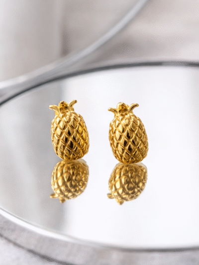 Golden Pine Stud Earrings