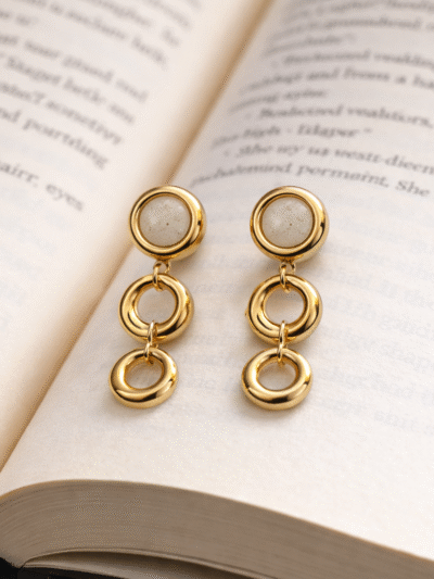 Golden Orbit Drop Earrings