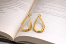 Golden Teardrop Hoop Earrings