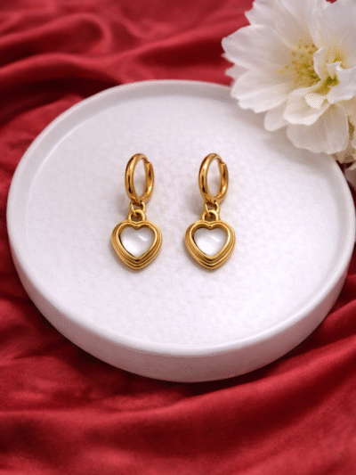 Golden Heartlock Hoops