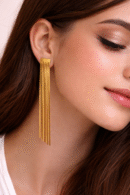 Linear Glow Tassel Earrings