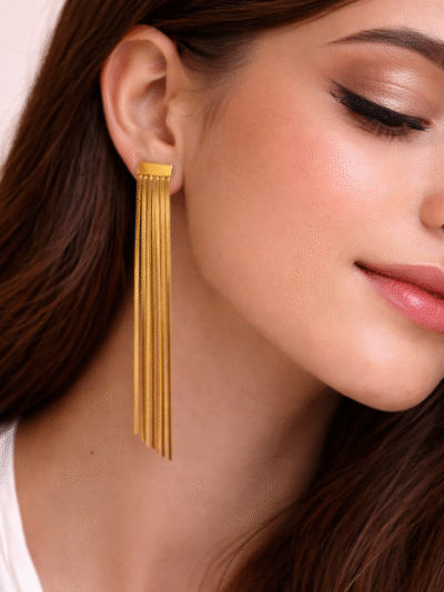 Linear Glow Tassel Earrings