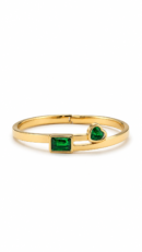 Emerald Heart Duo Cuff