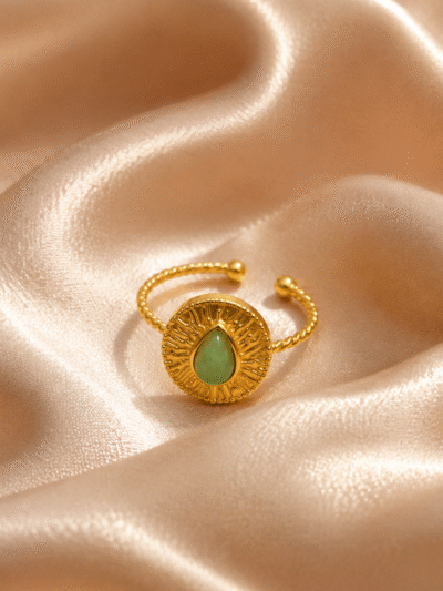 Emerald Halo Ring