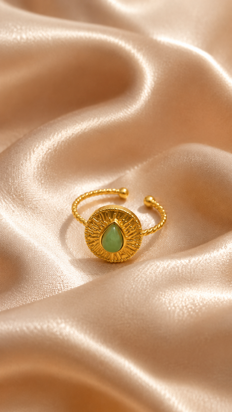 Emerald Halo Ring