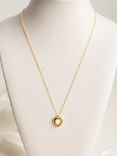 Golden Heart Charm Necklace