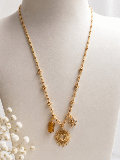Golden Heart Charm Necklace