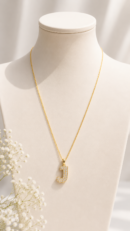 Crystal Initial J Necklace
