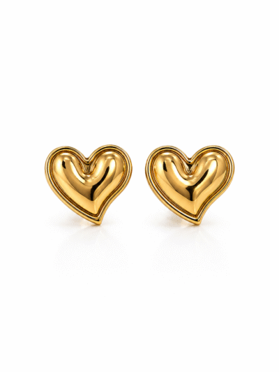 Golden Heart Glow Earrings